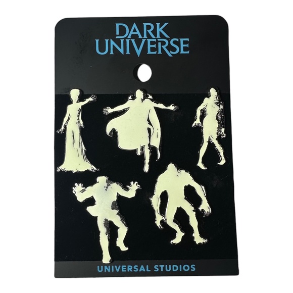 2024 Universal Studios Epic Universe Dark Universe Glow In The Dark Pin Set - Picture 1 of 1